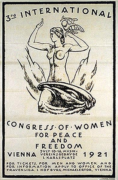 Veranstaltungsplakat anlässlich des 3rd International Congress of Women for Peace and Freedom, der in Wien vom 10. bis 16. Juli 1921 stattfand
