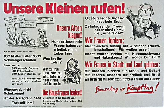 Werbeplakat der sozialdemokratischen Frauen 1933 für den Frauentag